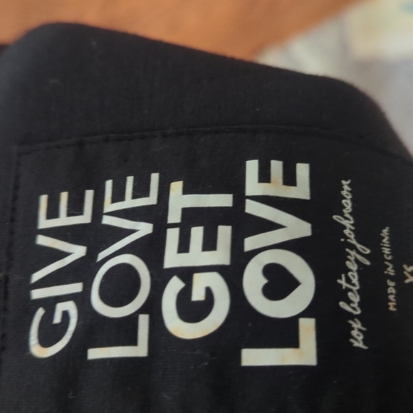 Betsey Johnson "Give Love Get Love" Gray scuba Hoodie zip front jacket sz XS - Picture 2 of 12